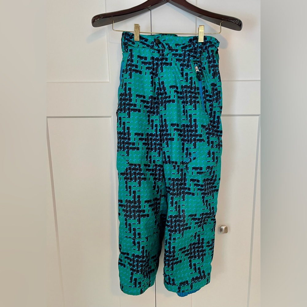 Kids Spyder Green‎ and Black Snow Ski Pants 10